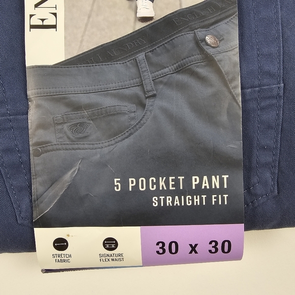 English Laundry Men's 5 Pocket Straight Fit Pant Size 30x30 Stretch Fabric Blue - Picture 8 of 9